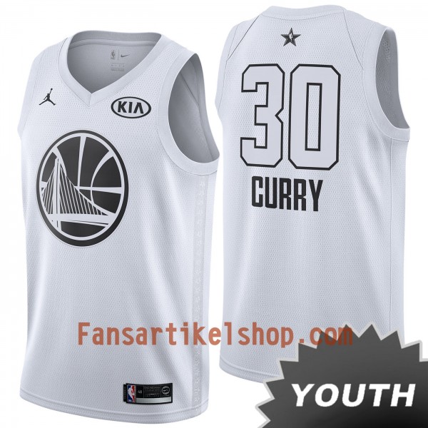 NBA Golden State Warriors Trikot Stephen Curry 30 2018 All-Star Jordan Brand Weiß Swingman - Kinder